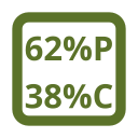 62% Полиэстер + 38% Хлопок